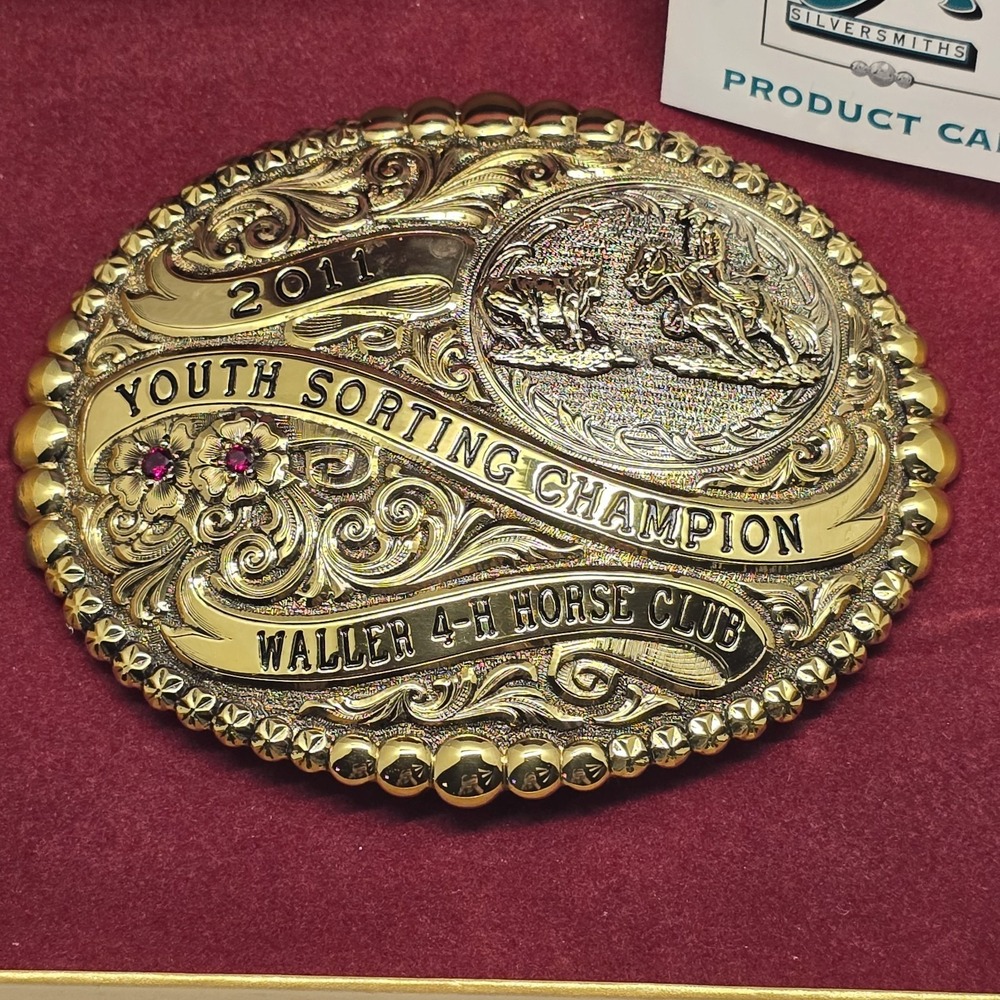 Gist‎ Silversmith Belt Buckle 2011 Youth Sorting Champion Waller 4-H Horse Club